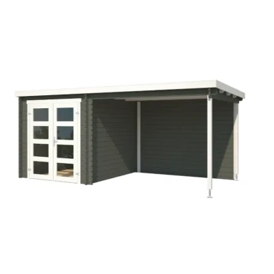 Afbeelding van Blokhut Helena 492,2x250 cm Green Grey wit Gecoat