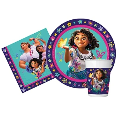 Afbeelding van Ciao Disney Encanto partytafelset voor 8 personen (36 delig: borden Ø 23 cm, bekers, 20 servetten) servies, AZ029, meerkleurig