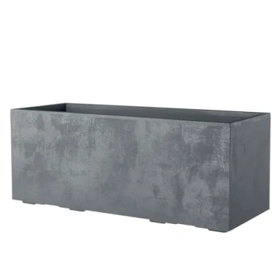 Afbeelding van Kreher Nanook shop Millennium bloembak van robuuste kunststof in natuursteenlook, 100 liter, antracietbruin