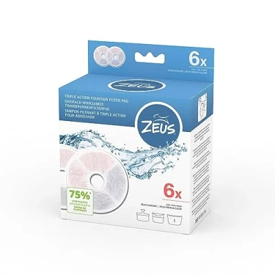 Image de Lot de 6 filtres triple action pour fontaine à eau Zeus sans cadre