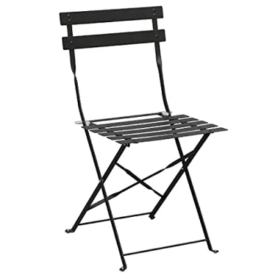 Afbeelding van Bolero stalen opklapbare stoelen zwart (2 stuks)
