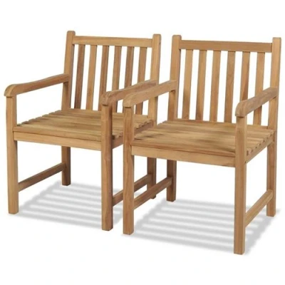 Image de vidaXL Chaise d&#039;extérieur 2 pcs Teck 58 x 60 90 cm