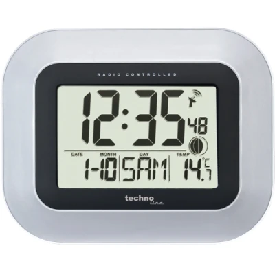 Afbeelding van WS 8005 digitale radio wandklok met temperatuurweergave van Technoline