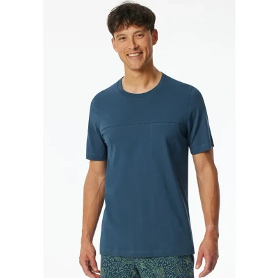 Afbeelding van Schiesser MIX Relax Pyjamashirt, Heren, Maat: 54, Indigo