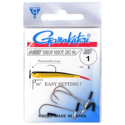 Afbeelding van Gamakatsu Dropshot Jig 90 Nikkel 001 (3st) Dropshothaken