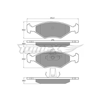 Afbeelding van TOMEX brakes TX 10 793 Remblokkenset Vooras