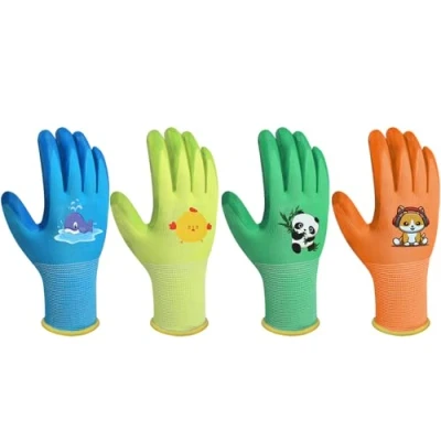 Afbeelding van SLARMOR tuinhandschoenen voor kinderen van 2 tot 10 jaar, kinderen, beschermende handschoenen latex, werkhandschoenen knutselen, handgemaakt, schilderen,