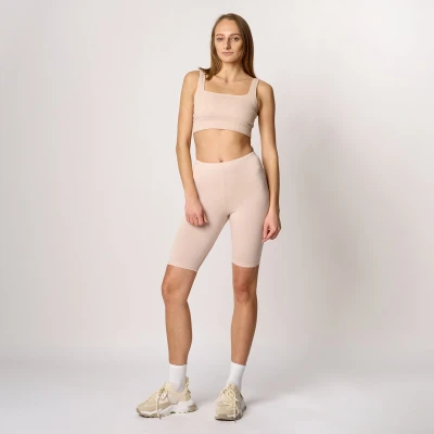 Afbeelding van Merry Style MS MS10 145 LE Dames Leggings Sport Vrijetijdsbroek Kort Viscose Sporbroek Yogabroek Beige L