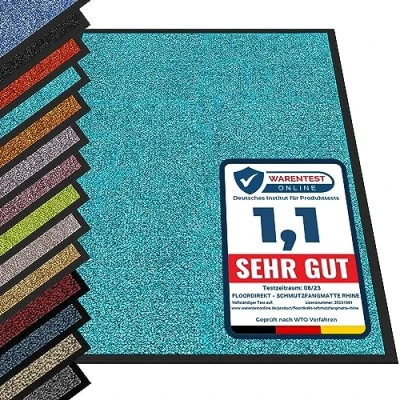 Afbeelding van etm® Deurmat voor binnen en buiten, verkrijgbaar in verschillende maten, turquoise, 40 x 60 cm