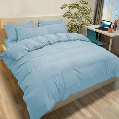 Afbeelding van Poligino dekbedovertrek met 2 kussenslopen, beddengoed voor tweepersoonsbed, microvezel, lichtblauw, 230 x 220, 2x 50 80