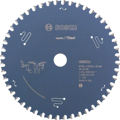 Image de BOSCH 2608643055 lame de scie circulaire Expert pour acier, 184 x 20 2 mm, 48T