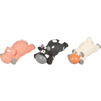 Afbeelding van Flamingo Hondenspeelgoed Latex Schaap/Varken/Koe Multi 20 x 9.5 6 cm