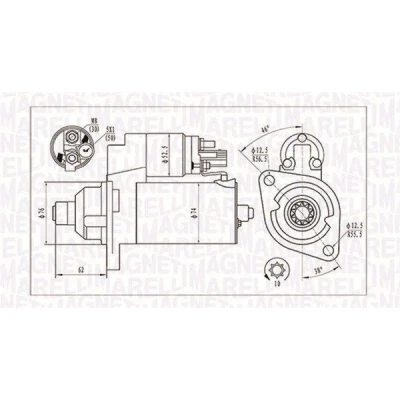 Afbeelding van MAGNETI MARELLI 063721323010 Startmotor 12 2 10 SEAT: Leon II Hatchback, Ibiza 4, Toledo 3, AUDI: A3 Sportback, TT Coupe