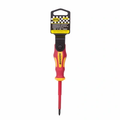 Afbeelding van Benson Schroevendraaier Pozidriv PZ1 x 80 mm Rood Geïsoleerde VDE