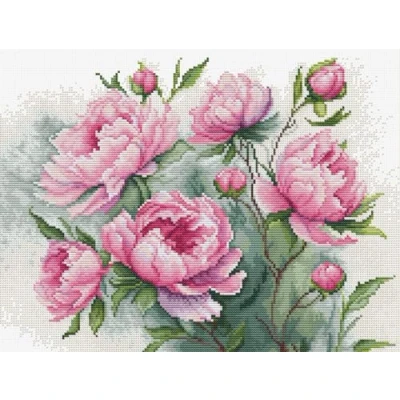 Afbeelding van Luca S The Charm of Peonies borduren (pakket) B7019