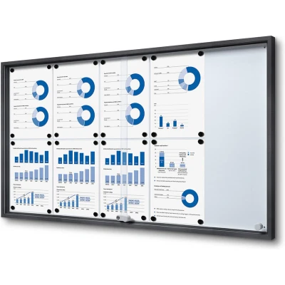 Afbeelding van Vergrendelbaar Notitiebord met Schuifdeuren Slim 10 X A4 Antraciet Syna SCSLG10XA4C7016JS Horeca &amp; Professioneel