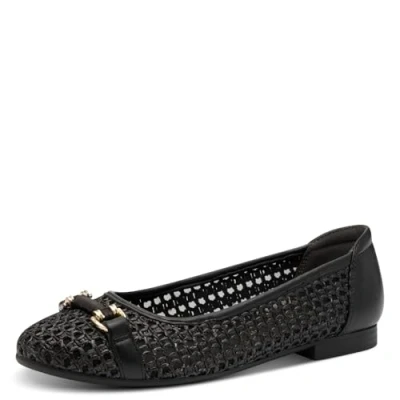 Afbeelding van Tamaris Ballerina&#039;s, Dames, Maat: 39, Black Leer en textiel