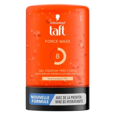 Image de Schwarzkopf Taft Gel Tube Coiffant Force Maxx Tenue j&#039;usqu&#039;à 72H Fixation Très Forte Doux sur les cheveux longue durée Sans Effet Collant Formule Provitamine B5 300 ml