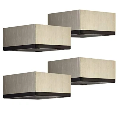 Afbeelding van SOTECH Set van 4 meubelpoten Motel 65 x mm hoogte 30 Roestvrijstalen look Aluminium sokkelpoten