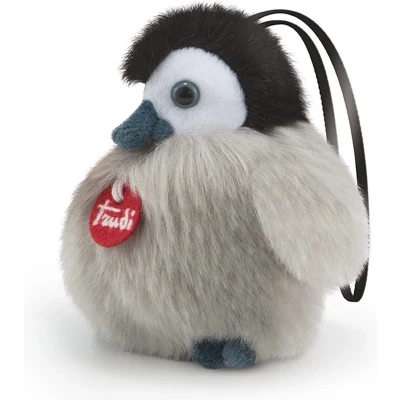 Afbeelding van Trudi Charms Sleutelhanger Knuffel Pinguin 10 cm Knuffeldier voor jongens en meisjes Grijs Zwart 9x10x8 maat XXS