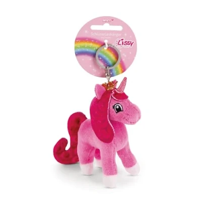 Afbeelding van Sleutelhanger Lissy Pony Eenhoorn Selina 10 cm roze dierenhanger met metalen ring om op te hangen aan sleutels, touw, tas en meer
