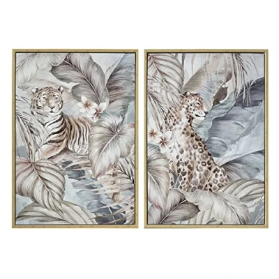 Afbeelding van Schilderij DKD Home Decor Tropisch Jungle (2 Stuks)