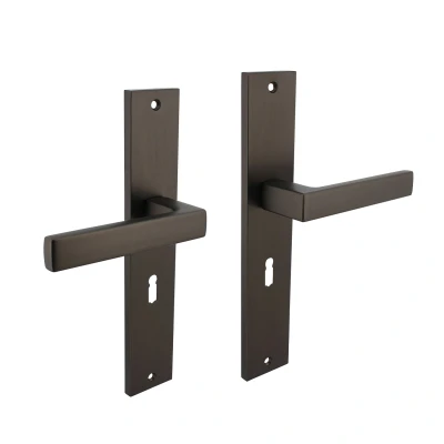 Afbeelding van Intersteel Deurkruk Hera op schild 245x45 mm sleutelgat 56 antracietgrijs