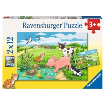 Image de Ravensburger Puzzle Animaux de la ferme, 2x12 pièces