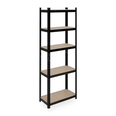 Afbeelding van Relaxdays Rek voor zware lasten, 180 x 60 30 cm (h b d), 500 kg, staal, 5 niveaus, opbergrek kelder, garage, insteekbaar, zwart