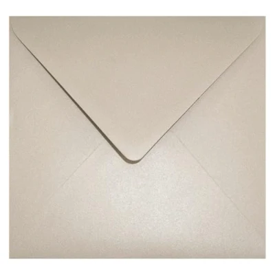 Afbeelding van Netuno 100 vierkante zandenveloppen 153 x mm Aster metallic Sand puntige flap parelmoer enveloppen glanzende voor uitnodigingen verjaardag bruiloft kerstkaarten