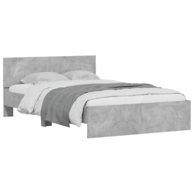Afbeelding van vidaXL Bedframe met hoofdeinde en LED betongrijs 135x190 cm