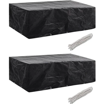 Afbeelding van vidaXL Tuinmeubelhoezen poly rattan 2 st 8 persoons 300x140 cm