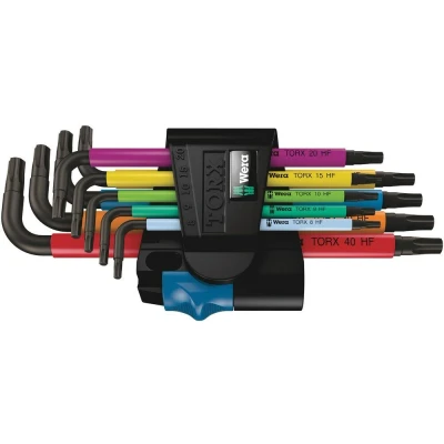 Afbeelding van Wera 967/9 tx inbussleutel set 9 delige torx t8 t40