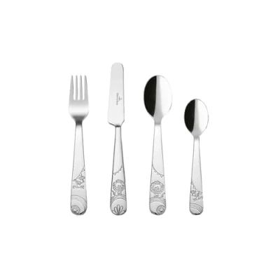 Afbeelding van Villeroy &amp; Boch Roar Like A Lion Kinderbestek 4 delig Zilver