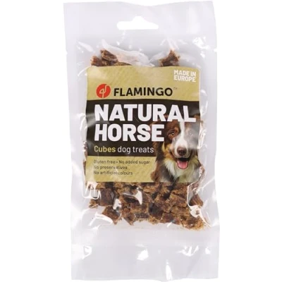 Afbeelding van Flamingo Nature Snack Honden Paard Blokjes 80g 1st 139147