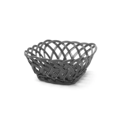 Afbeelding van Hendi Geweven Broodmandje Vierkant Zwart 19x19x(H)8cm
