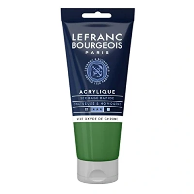Image de Lefranc Bourgeois peinture acrylique vert oxyde de chrome opaque satin fine 80 ml