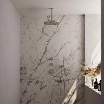 Afbeelding van Brauer Glad 30cm Plafondbuis Staaf handdouche Zonder glijstang Chroom