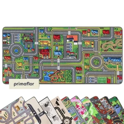 Afbeelding van Primaflor Ideen in Textil Speeltapijt Straattapijt Autotapijt Hoogwaardige kinderautomatten (200 x 300 cm, Streets)