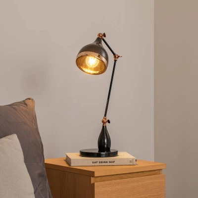 Afbeelding van Yildo 7015 tafellamp, zwart/koper, metaal, hoogte 50 cm