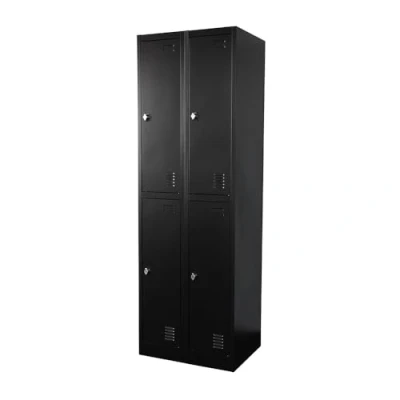 Afbeelding van IVOL Metalen Lockerkast Zwart 60x185x45 cm 4 Deurs