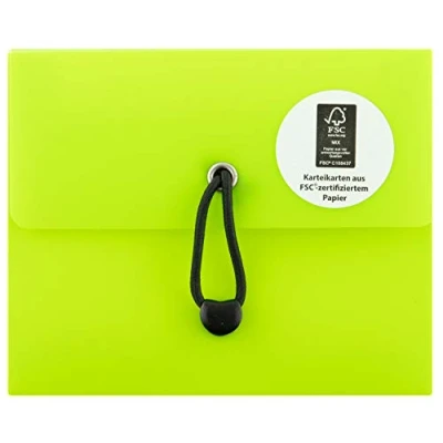 Afbeelding van Stylex 49100 A7 kaartenbox met 5 vakken, 100 gelinieerde FSC steekkaarten in 6 verschillende kleuren, voor het herhalen en trainen van nieuwe oude kabels