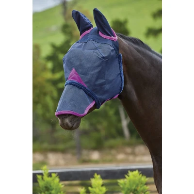 Afbeelding van Weatherbeeta Vliegenmasker Comfitec Durable Mesh met Oren &amp; Neus Navy/Paars Mini