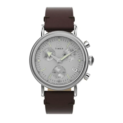 Afbeelding van Timex Waterbury Standard Coin Edge TW2W20800 Horloge Leer Bruin Ø 40 mm