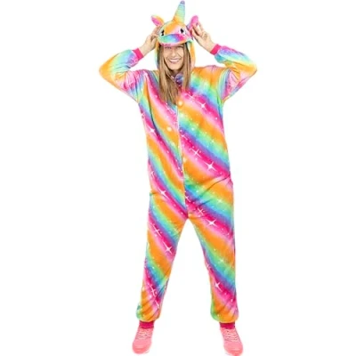 Afbeelding van FUNIDELIA Unicorn Onesie Eenhoorn Kostuum voor vrouwen Maat: L XL