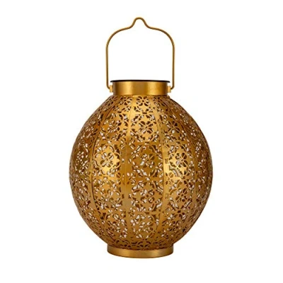 Afbeelding van Pauleen Sunshine Aura 48176 lantaarn op zonne energie voor balkon, tuin, buitenverlichting, metaal, 3000 K, goud