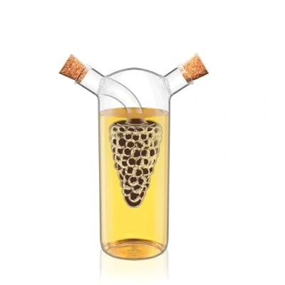 Afbeelding van Wilmax 2 in 1 glazen fles voor azijnolie, stuks, 250 ml/50 ml, azijndispenser, flessen om te vullen