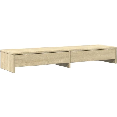 Afbeelding van vidaXL Monitorstandaard met lades 100x27x15 cm hout sonoma eikenkleur