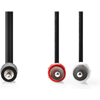 Afbeelding van Nedis Stereo Audiokabel 3,5 mm Male 2x RCA Vernikkeld 1.50 m Rond Zwart Doos