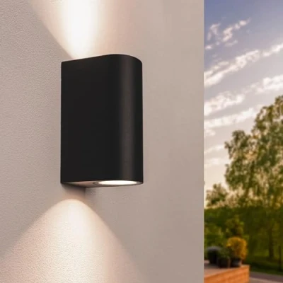 Afbeelding van Ledvion Wandlamp, LED Lamp, Buitenlamp, Buitenverlichting, Tuinverlichting, Gevel Verlichting, Santa Barbara, Zwarte GU10 fitting